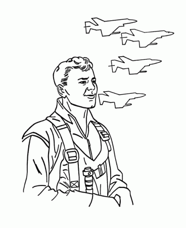 USA-Printables: Armed Forces Day Coloring Pages - US Air Force Pilot -  American Armed Forces Coloring pages and sheets