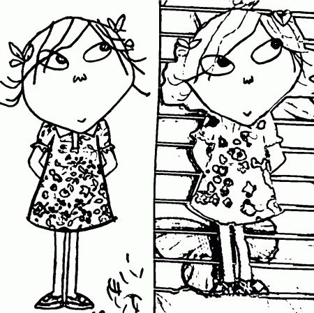 Charlie And Lola Cake Lola Coloring Page | Wecoloringpage