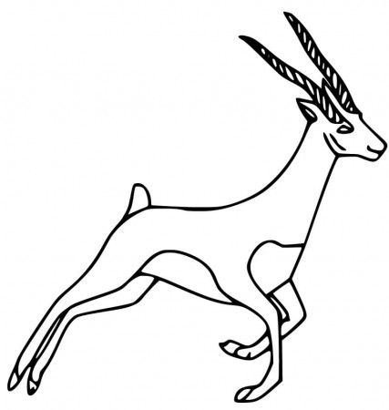 Gazelle Smiling Coloring Page - Free Printable Coloring Pages for Kids