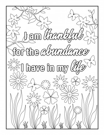 Gratitude Affirmations Coloring Book for Adults | Monique Math