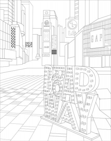 Times Square Coloring Pages | Times Square NYC
