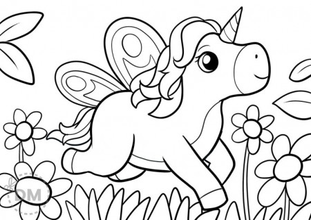 Unicorn With Wings Fairy Coloring Page - diy-magazine.com