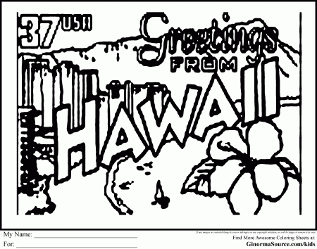 Of Hawaii - Coloring Pages for Kids and for Adults