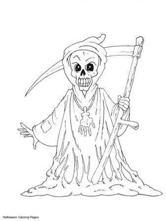 Scary Halloween Coloring Pages | Scary Grim Reaper Coloring Pages ...