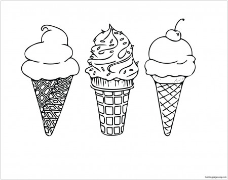 Ice Cream 4 Coloring Page - Free Coloring Pages Online