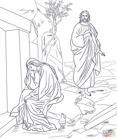 Jesus Appears to Mary Magdalene after Resurrection coloring page ...