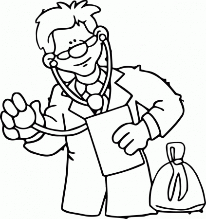 Free Occupations Doctor Coloring Page | Wecoloringpage
