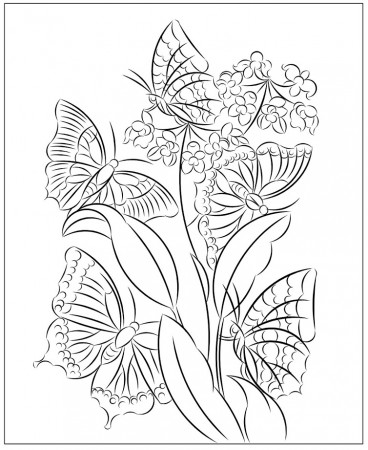 Nicole's Free Coloring Pages: FLOWERS & BUTTERFLIES * COLORING PAGES - TRY  WATERCOLOR