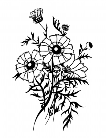 flower Page Printable Coloring Sheets | Wildflower Bouquet ...