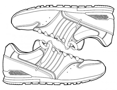 Coloring: Sneakers Coloring Pages Of Shoes Jordan Sneaker ...