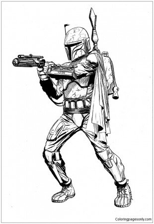 Star Wars Jango Fett Coloring Page - Free Coloring Pages Online