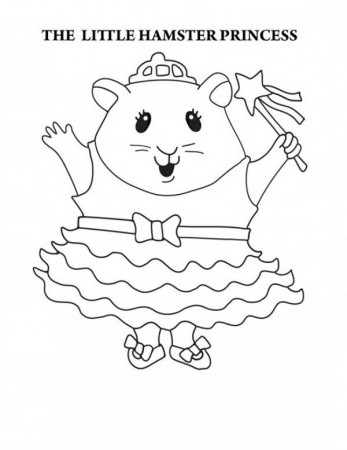 The Little Hamster Princess in Guinea Pig Coloring Page | Color Luna