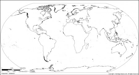 Continents Blank Map, World Continents Outline Map, Blank Map of Continents  and Oceans