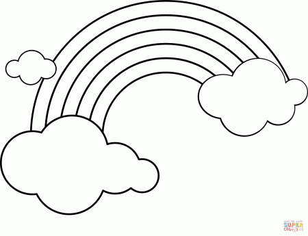 Rainbow and Clouds coloring page | Free Printable Coloring Pages