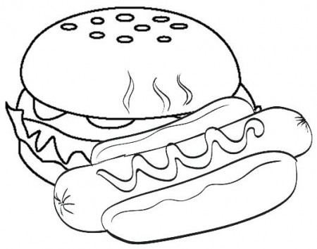 hot dog sausage and hamburger coloring page in 2021 | Dog coloring page, Coloring  pages, Food coloring pages