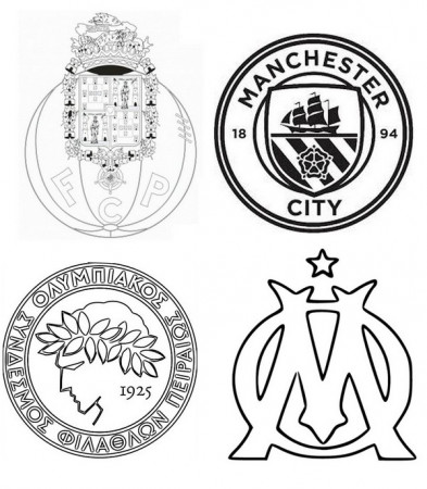 Coloring page UEFA Champions League 2021 : Group C: Porto - Manchester City  - Olympiakos - Marseille 3