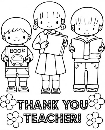 Free printable greeting card for teacher's day coloring page
