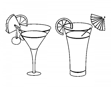 Two cocktails coloring page - Coloringcrew.com