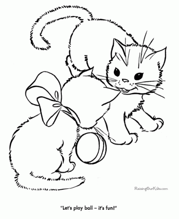 Kitten Color Pages Print - High Quality Coloring Pages