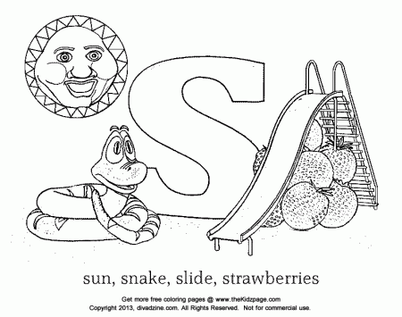Letter S Coloring ABC's - Free Coloring Pages for Kids - Printable ...