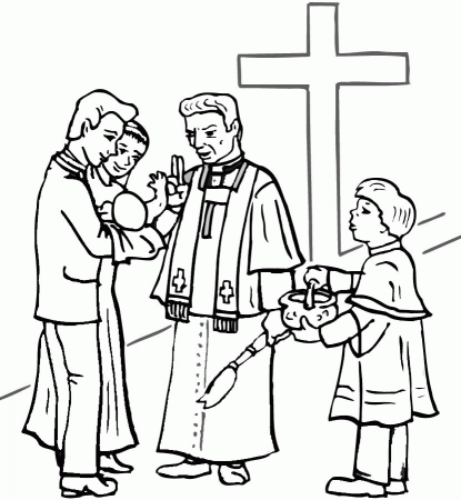 Catholic Baptism Coloring Page Printable - Coloring Pages For All Ages