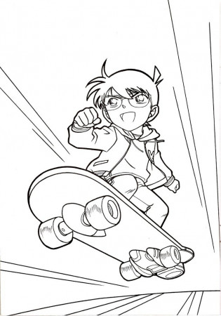 Conan Skateboarding Coloring Page - Free Printable Coloring Pages ...