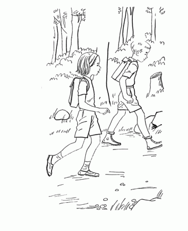 Bluebonkers : Hiking in the Park - Summer Coloring Sheets