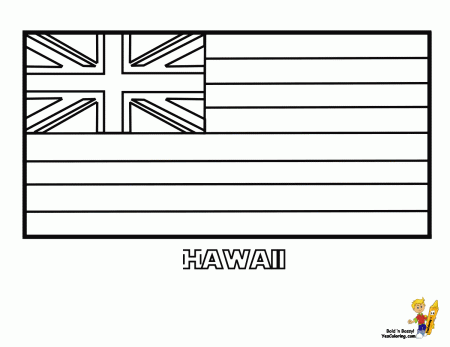 Hawaii State Flag Coloring Page