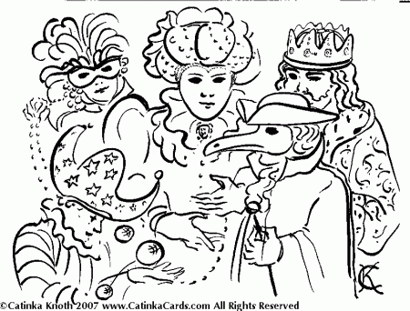 Mardi Gras Coloring Pages by Catinka Knoth