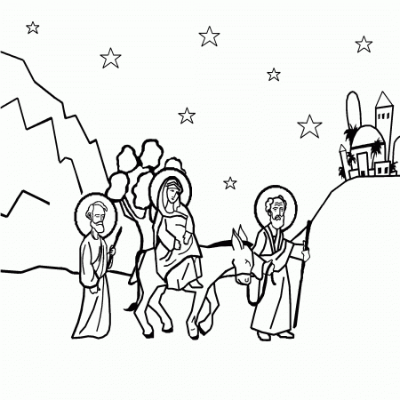 Handy Free Nativity Advent Coloring Pages - Widetheme