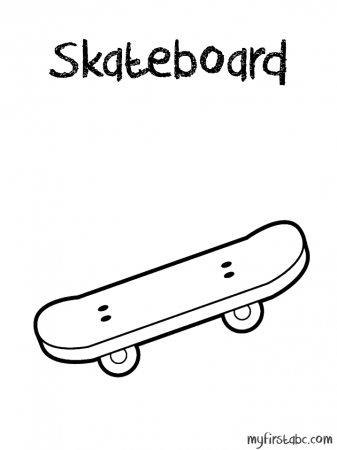 Skateboard Coloring Page - My First ABC