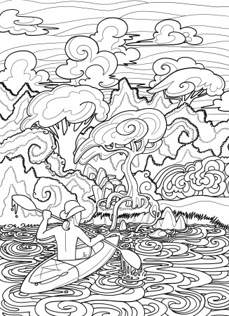 Kayak Coloring Page – Borrelli Illustrations