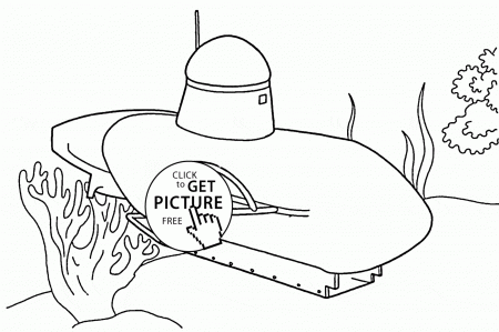 Submarine Coloring Page 028 - Coloring Home