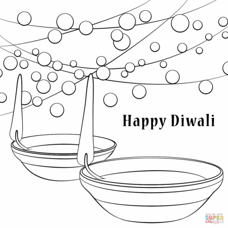 Diwali Lamp Coloring Pages Happy Diwali Coloring Pages. Kids ...