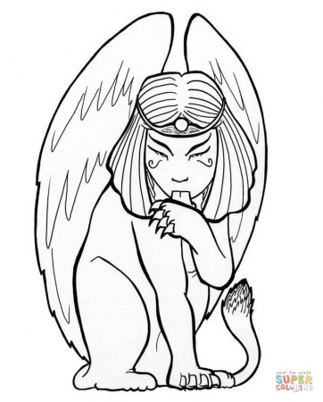 Cartoon Sphinx coloring page | Free Printable Coloring Pages