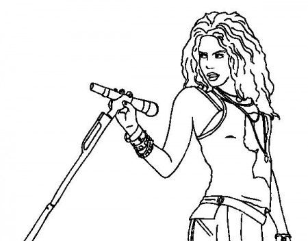 Shakira in concert coloring page - Coloringcrew.com