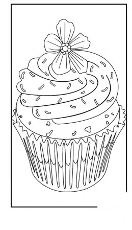 Cupcake With Flower On It Coloring Pages - Cookie Coloring Pages ...