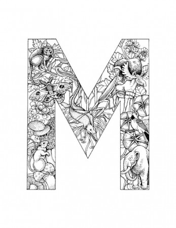 8 Best Images of Printable Letters Coloring Pages Adults - Animal ...