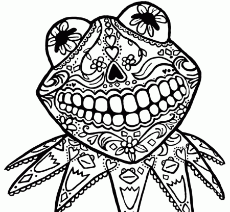 printable sugar skull coloring page. skull and day of the dead ...