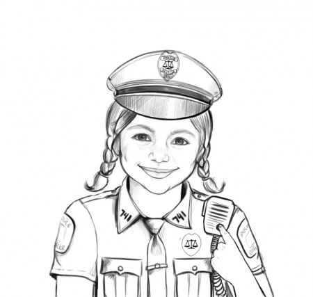 Police Hat Coloring Page - Coloring Pages for Kids and for Adults