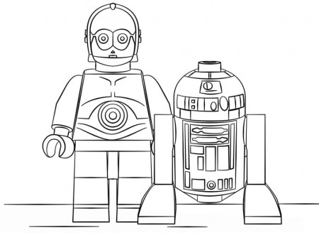 Lego Star Wars R2D2 and C3PO Coloring Page - Free Printable Coloring Pages  for Kids