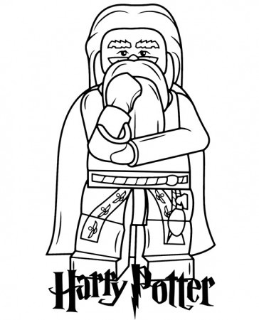 LEGO Dumbledore coloring sheet for kids