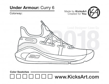 Under Armor Curry 6 coloring page
