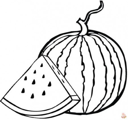 Watermelon Coloring Pages Printable | GBcoloring