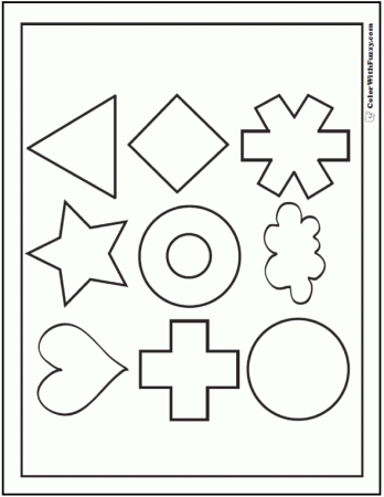 80+ Shape Coloring Pages ✨ Color Squares, Circles, Triangles
