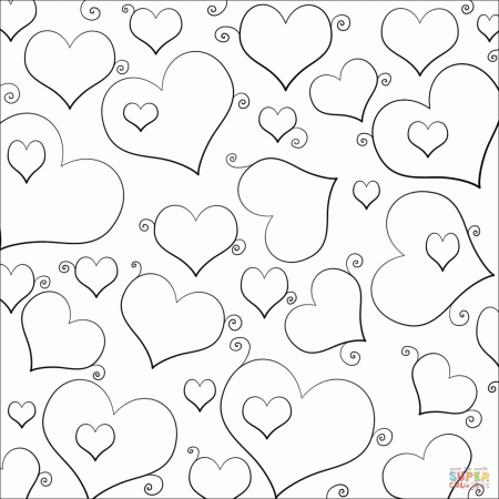 Lots of Hearts coloring page | Free Printable Coloring Pages