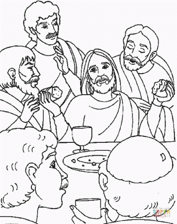 Last Supper Of Jesus coloring page | Free Printable Coloring Pages