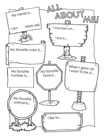All About Me to Print Coloring Page - Free Printable Coloring Pages for Kids