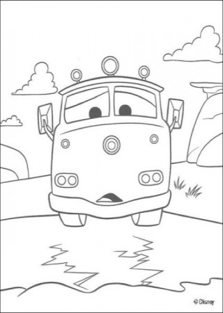 Disney Cars Red Fire Truck Printable Coloring Page |