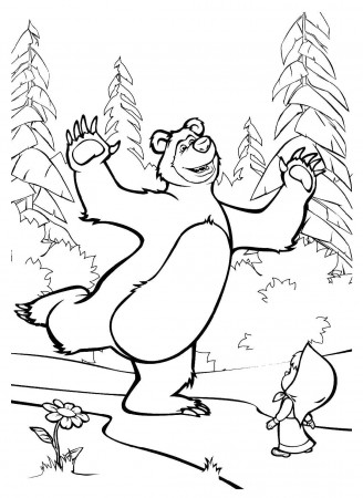 Online coloring pages Coloring page Masha and the bear Masha and the bear,  Download print coloring page.